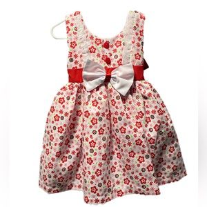 Brand is La Ideal, size 2T, red and white flower dress.